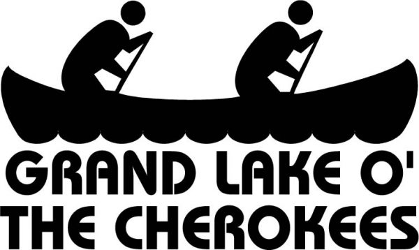 Oklahoma Lake O Cherokees Canoe Vinyl Sticker
