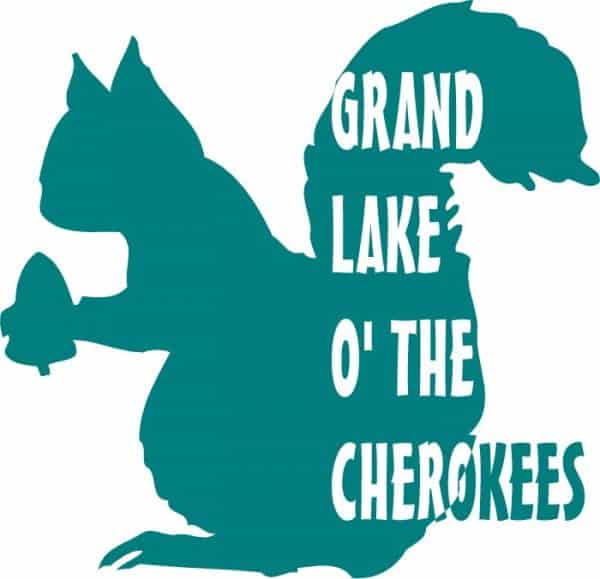 Oklahoma Grand Lake O Cherokees Squirrel Vinyl Sticker