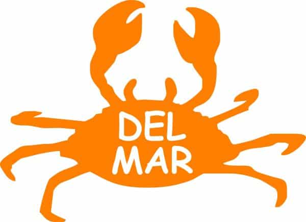 Del Mar Beach Crab Vinyl Sticker