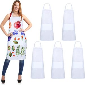 Full-color design on white aprons